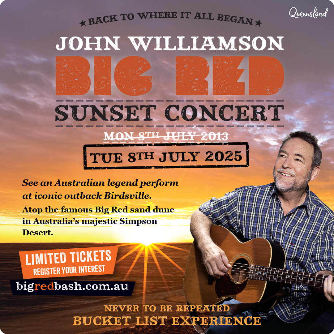 John Williamson Big Red Sunset Concert 2025