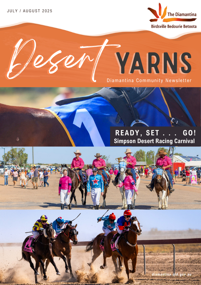 Desert yarns title page July/August 2025